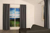 Lichtdicht overgordijn met fijne geweven structuur