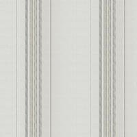 Grof geweven inbetween in linnenlook met dikkere ingeweven lengtestrepen in grijsbruin.