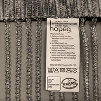 Zilveren koordgordijn met een afmeting van 90x 250 cm