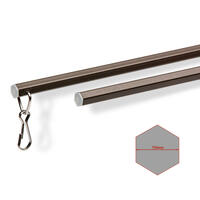 Luxe zeskantige aluminium trekstang in een lengte van 122 cm in de kleur Antiek.