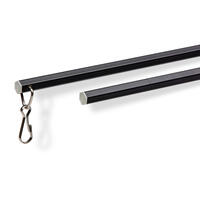 Luxe zeskantige aluminium trekstang in een lengte van 122 cm in de kleur zwart
