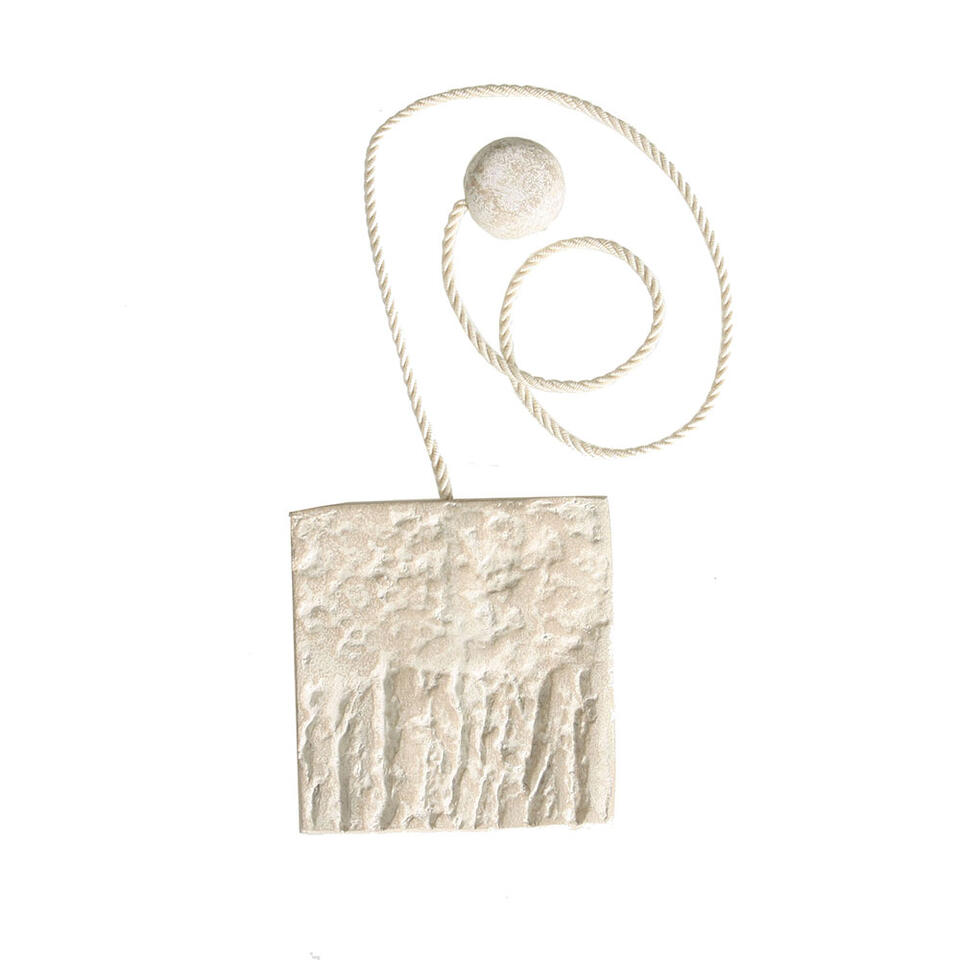 Magneet embrasse met naturel kleuren, uitgevoerd met een viscose koord en knoppen van hars