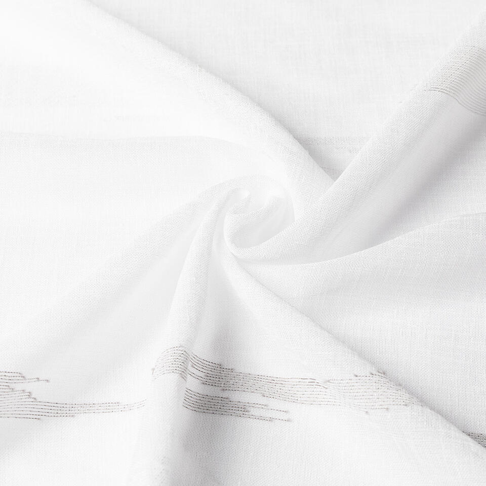 Mooie inbetween, geweven in een linnenlook met een speels 3-kleurig dessin in de lengterichting