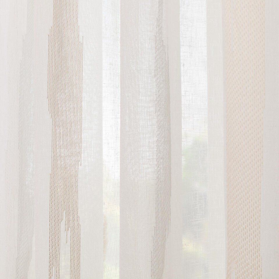 Mooie inbetween, geweven in een linnenlook met een speels 3-kleurig dessin in de lengterichting