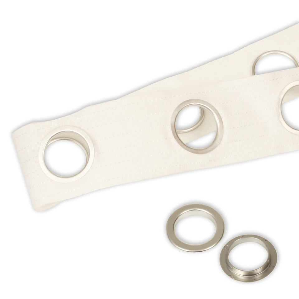 Kunststof zeilring in de kleur chroom voor gebruik in combinatie met het zeilring gordijnband